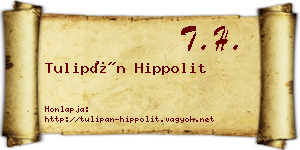 Tulipán Hippolit névjegykártya